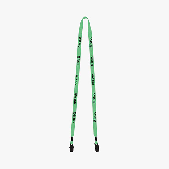 1/2 No-Flip Cotton Lanyard with Double Bulldog Clip