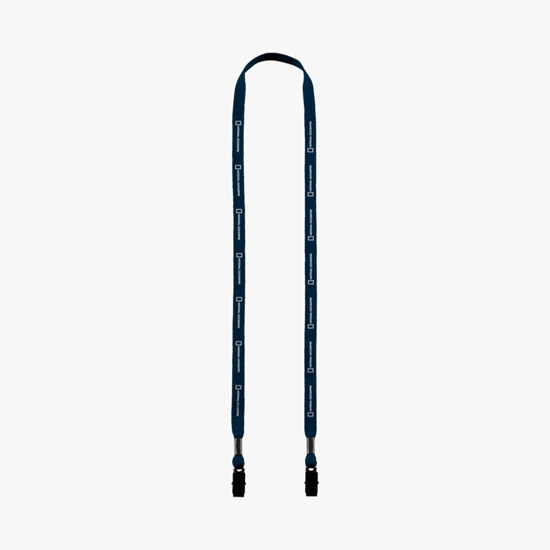 1/2 No-Flip Cotton Lanyard with Double Bulldog Clip