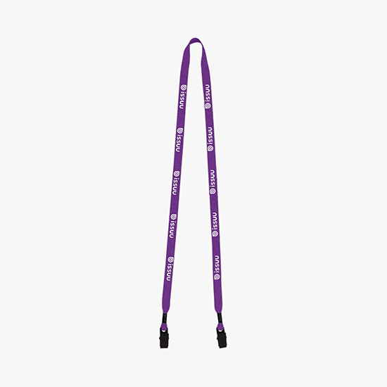 1/2 No-Flip Cotton Lanyard with Double Bulldog Clip