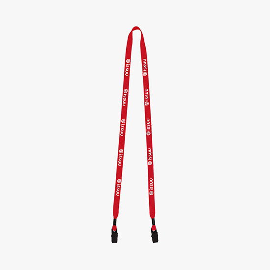 1/2 No-Flip Cotton Lanyard with Double Bulldog Clip