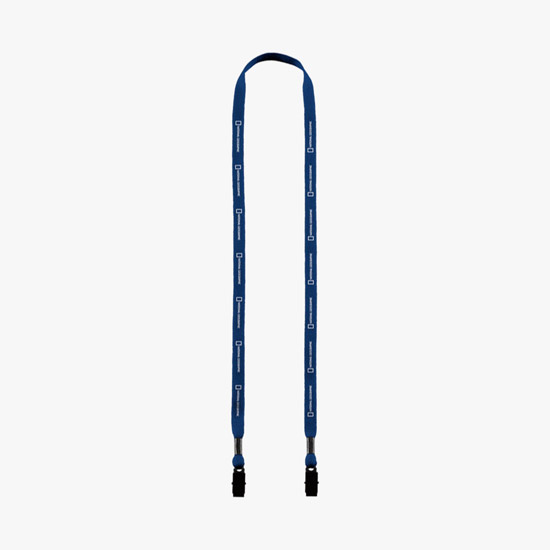 1/2 No-Flip Cotton Lanyard with Double Bulldog Clip
