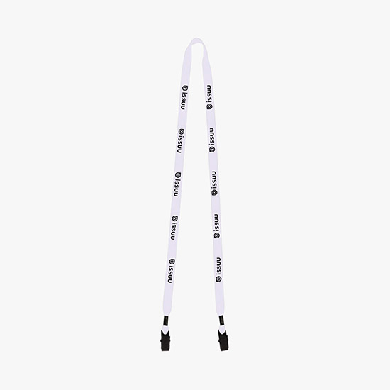 1/2 No-Flip Cotton Lanyard with Double Bulldog Clip