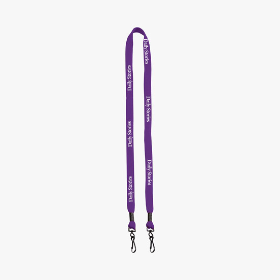 1/2 No-Flip Cotton Lanyard with Double Swivel Snap Hook