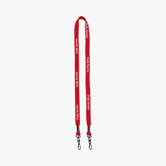 1/2 No-Flip Cotton Lanyard with Double Swivel Snap Hook