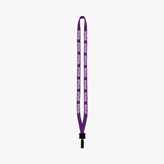 1/2 Soft Knitted Cotton Lanyard w/Plastic Bulldog Clip