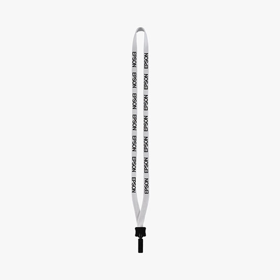 1/2 Soft Knitted Cotton Lanyard w/Plastic Bulldog Clip