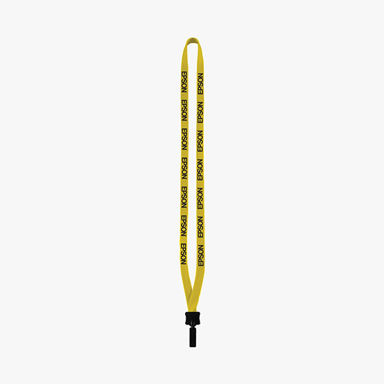 1/2 Soft Knitted Cotton Lanyard w/Plastic Bulldog Clip