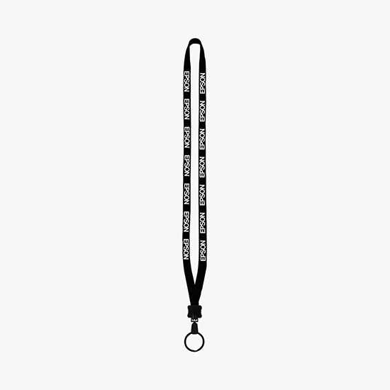 1/2 Soft Knitted Cotton Lanyard w/Plastic Clamshell w/Large Metal Split Ring