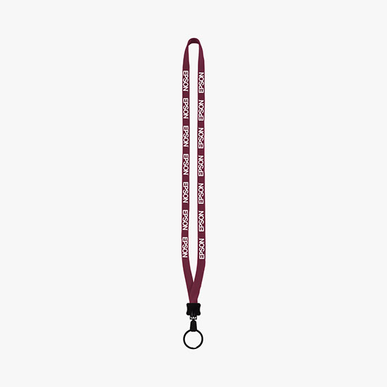 1/2 Soft Knitted Cotton Lanyard w/Plastic Clamshell w/Large Metal Split Ring