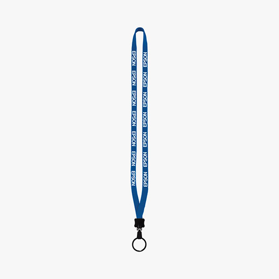 1/2 Soft Knitted Cotton Lanyard w/Plastic Clamshell w/Large Metal Split Ring