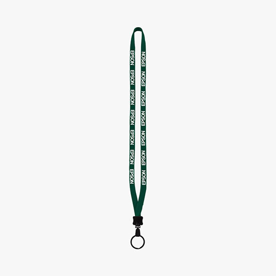 1/2 Soft Knitted Cotton Lanyard w/Plastic Clamshell w/Large Metal Split Ring