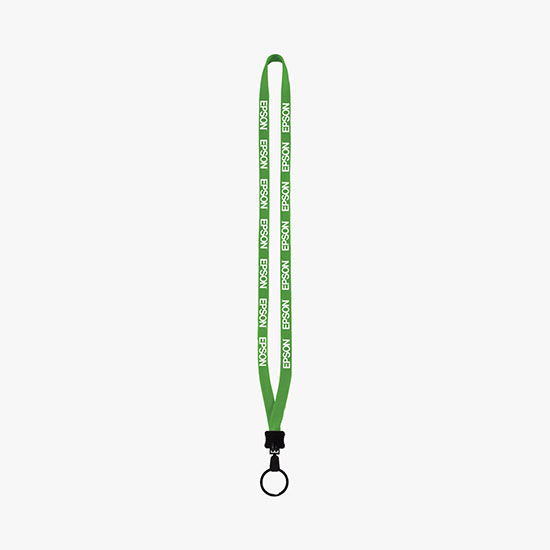 1/2 Soft Knitted Cotton Lanyard w/Plastic Clamshell w/Large Metal Split Ring