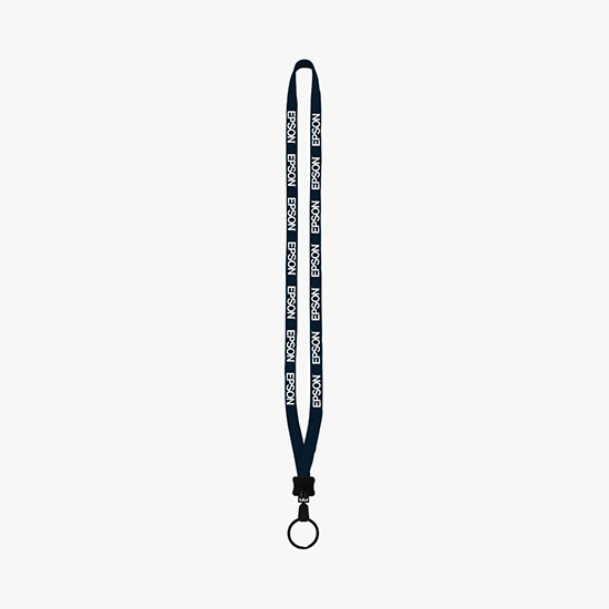 1/2 Soft Knitted Cotton Lanyard w/Plastic Clamshell w/Large Metal Split Ring