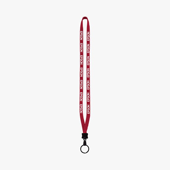 1/2 Soft Knitted Cotton Lanyard w/Plastic Clamshell w/Large Metal Split Ring