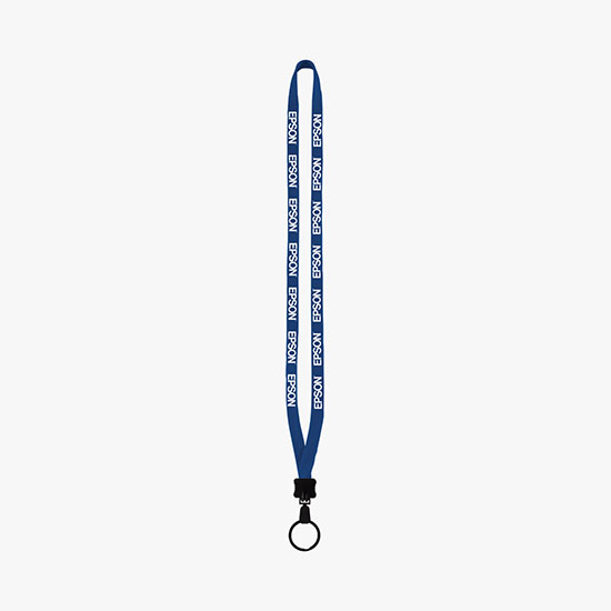1/2 Soft Knitted Cotton Lanyard w/Plastic Clamshell w/Large Metal Split Ring