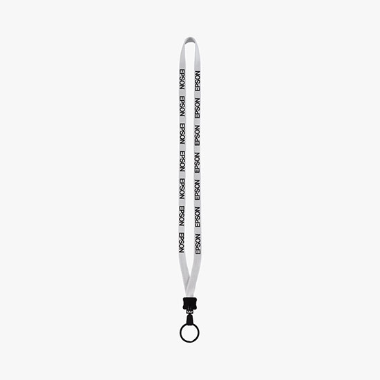 1/2 Soft Knitted Cotton Lanyard w/Plastic Clamshell w/Large Metal Split Ring