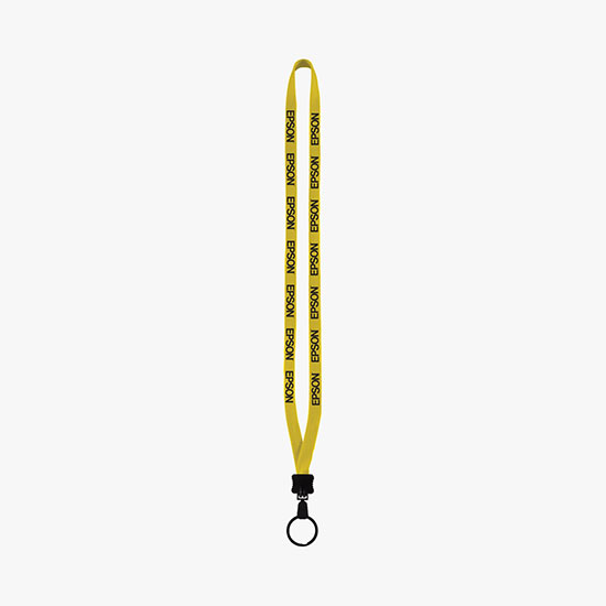 1/2 Soft Knitted Cotton Lanyard w/Plastic Clamshell w/Large Metal Split Ring