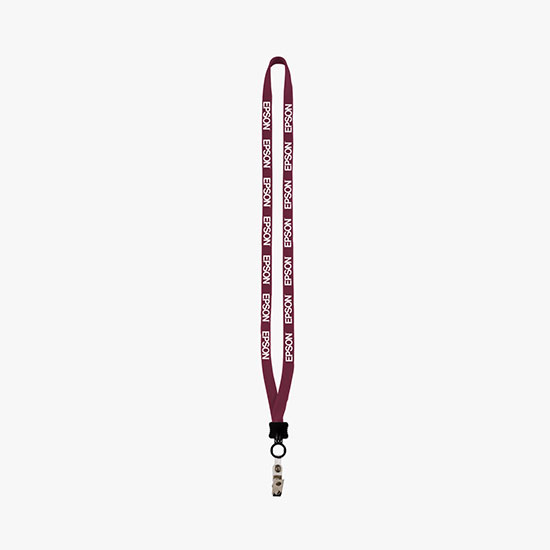 1/2 Soft Knitted Cotton Lanyard w/Plastic Vinyl Snap w/Bulldog Clip