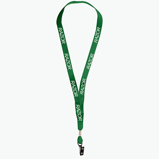 5/8 One Ply Cotton Lanyard - Bulldog Clip