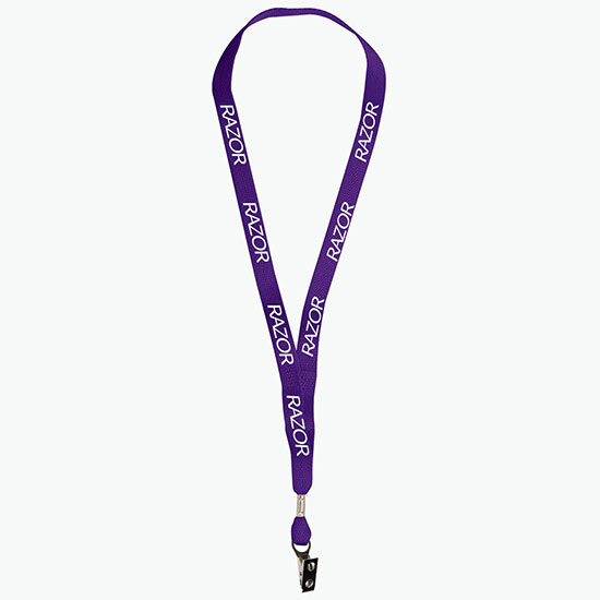 5/8 One Ply Cotton Lanyard - Bulldog Clip