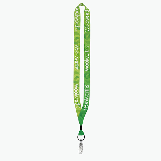 3/4 Recycled PET Full-Color Lanyard w/Vinyl Strap w/Bulldog Clip