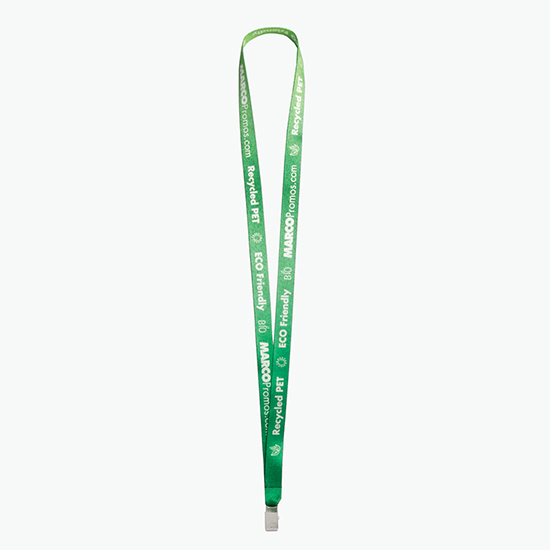 Plan Ahead & Save 5/8 Recycled PET Full Color Lanyard with Non-Swivel Bulldog Clip