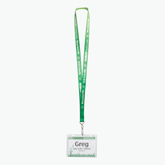 Plan Ahead & Save 5/8 Recycled PET Full Color Lanyard with J-Hook