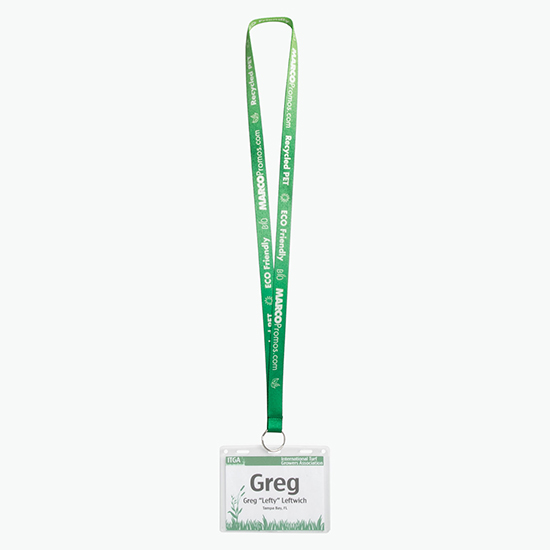 Plan Ahead & Save 5/8 Recycled PET Full Color Lanyard with Split Key Ring