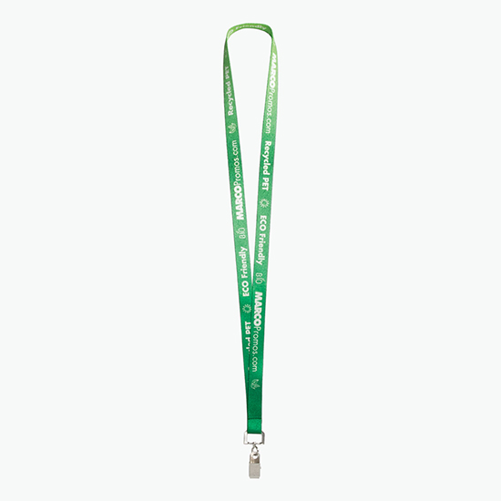 Plan Ahead & Save 5/8 Recycled PET Full Color Lanyard with Swivel Bulldog Clip