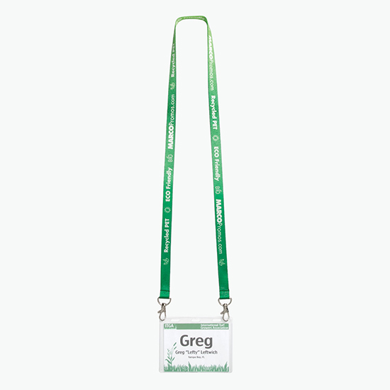 Plan Ahead & Save 5/8 Recycled PET Full Color Lanyard with Double Lobster Clip
