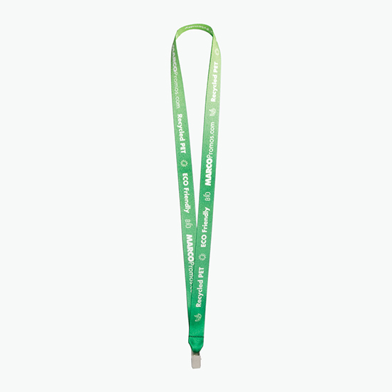 Plan Ahead & Save 3/4 Recycled PET Full Color Lanyard with Non-Swivel Bulldog Clip