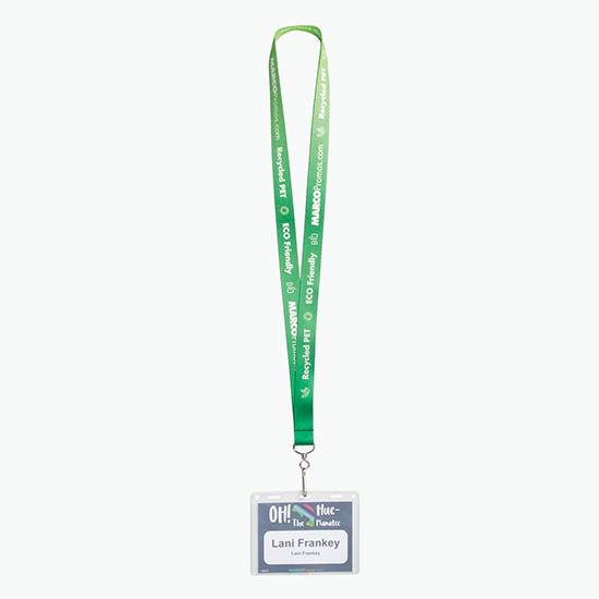 Plan Ahead & Save 3/4 Recycled PET Full Color Lanyard with J-Hook