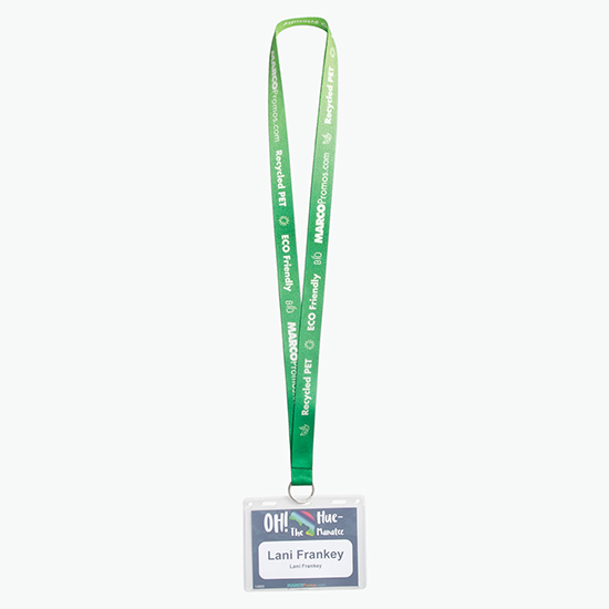 Plan Ahead & Save 3/4 Recycled PET Full Color Lanyard with Split Key Ring