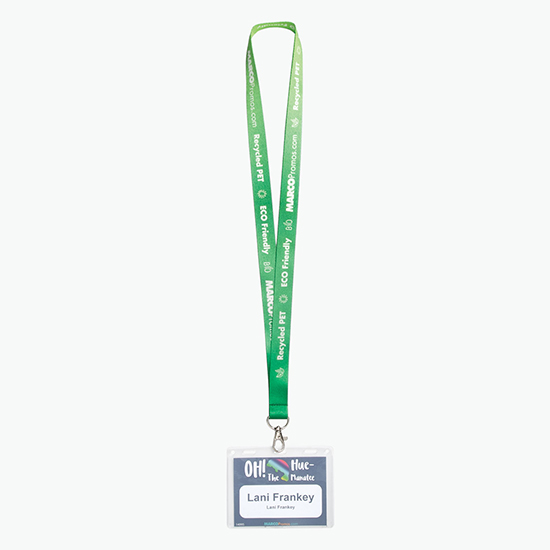 Plan Ahead & Save 3/4 Recycled PET Full Color Lanyard with Lobster Clip