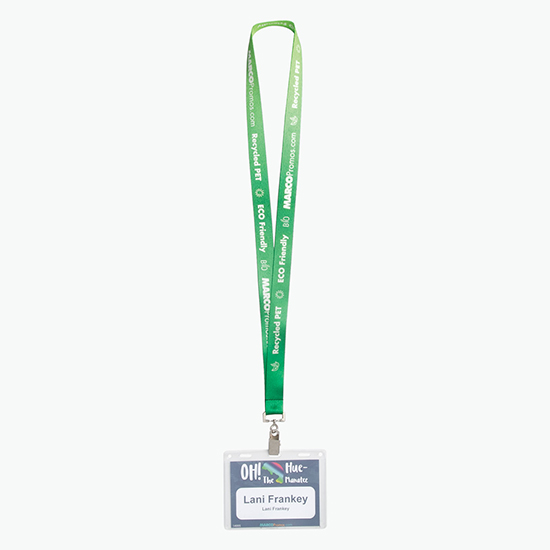 Plan Ahead & Save 3/4 Recycled PET Full Color Lanyard with Swivel Bulldog Clip