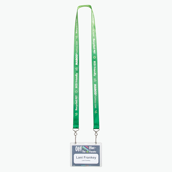 Plan Ahead & Save 3/4 Recycled PET Full Color Lanyard with Double J-Hook