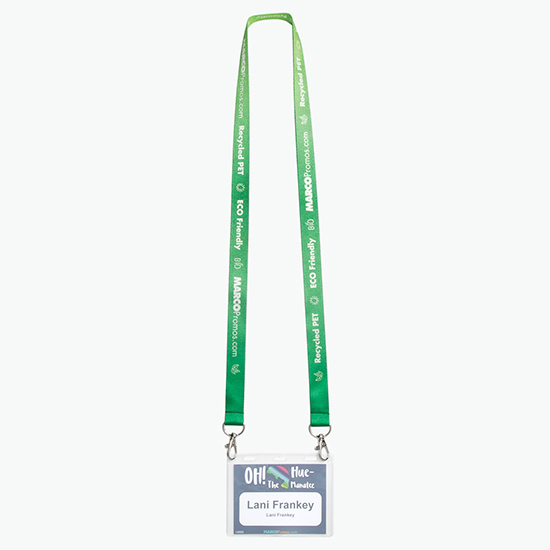 Plan Ahead & Save 3/4 Recycled PET Full Color Lanyard with Double Lobster Clip