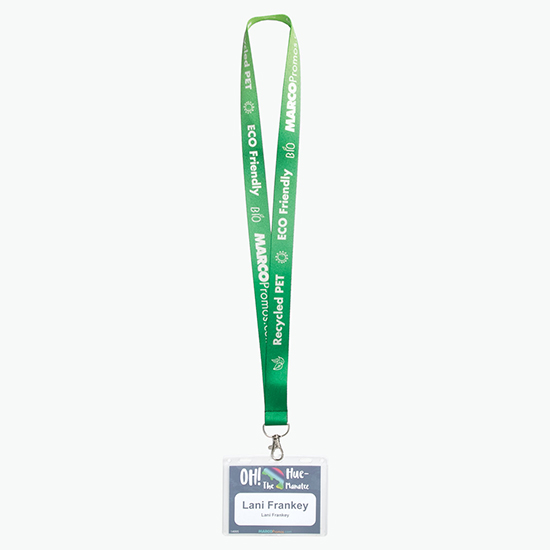 Plan Ahead & Save 1 Recycled PET Full Color Lanyard with Lobster Clip