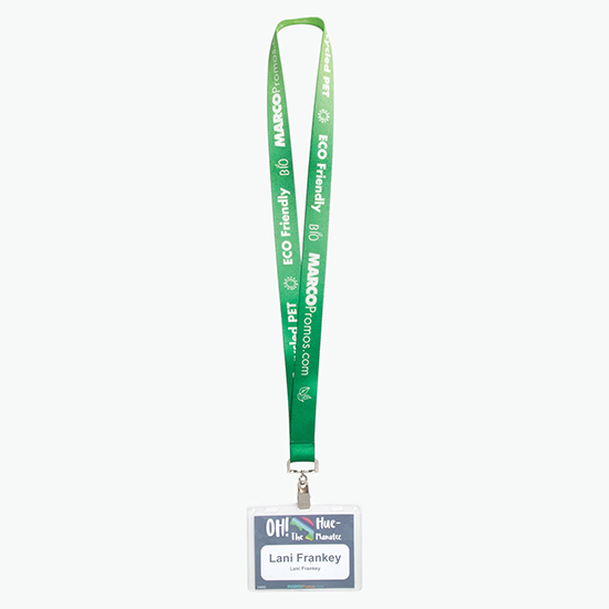 Plan Ahead & Save 1 Recycled PET Full Color Lanyard with Swivel Bulldog Clip