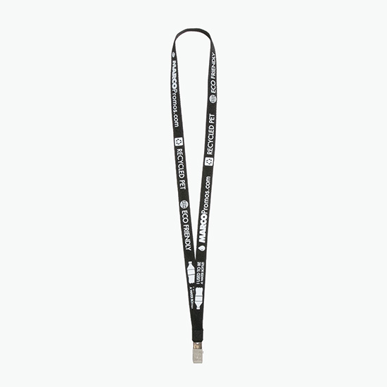Plan Ahead & Save 5/8 Recycled PET Lanyard with Non-Swivel Bulldog Clip