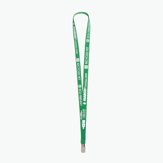 Plan Ahead & Save 5/8 Recycled PET Lanyard with Non-Swivel Bulldog Clip