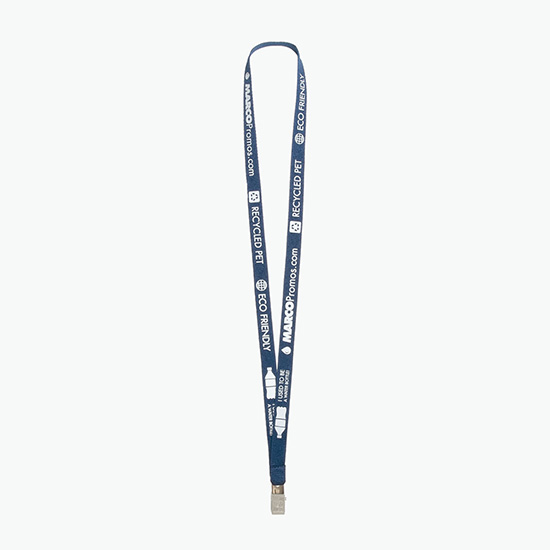Plan Ahead & Save 5/8 Recycled PET Lanyard with Non-Swivel Bulldog Clip