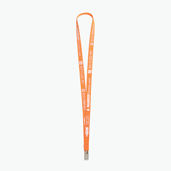 Plan Ahead & Save 5/8 Recycled PET Lanyard with Non-Swivel Bulldog Clip