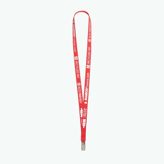 Plan Ahead & Save 5/8 Recycled PET Lanyard with Non-Swivel Bulldog Clip