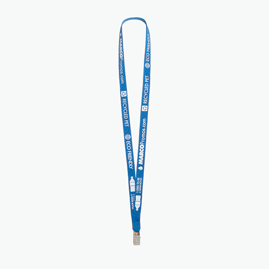 Plan Ahead & Save 5/8 Recycled PET Lanyard with Non-Swivel Bulldog Clip