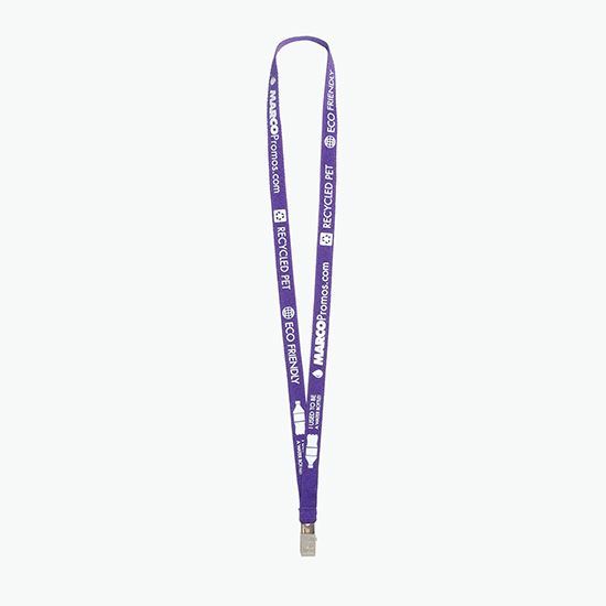 Plan Ahead & Save 5/8 Recycled PET Lanyard with Non-Swivel Bulldog Clip
