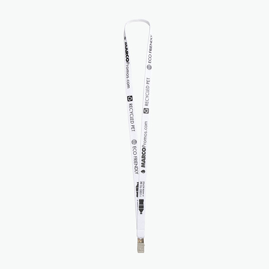 Plan Ahead & Save 5/8 Recycled PET Lanyard with Non-Swivel Bulldog Clip