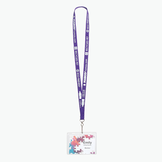 Plan Ahead & Save 5/8 Recycled PET Lanyard with J-Hook