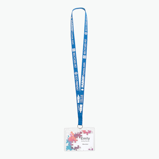 Plan Ahead & Save 5/8 Recycled PET Lanyard with Split Key Ring