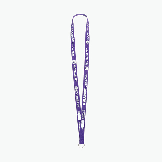 Plan Ahead & Save 5/8 Recycled PET Lanyard with Split Key Ring